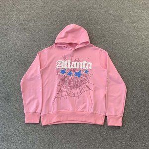Spider Worldwide 555 Classic Graphic Hooded Sweatshirt Pink